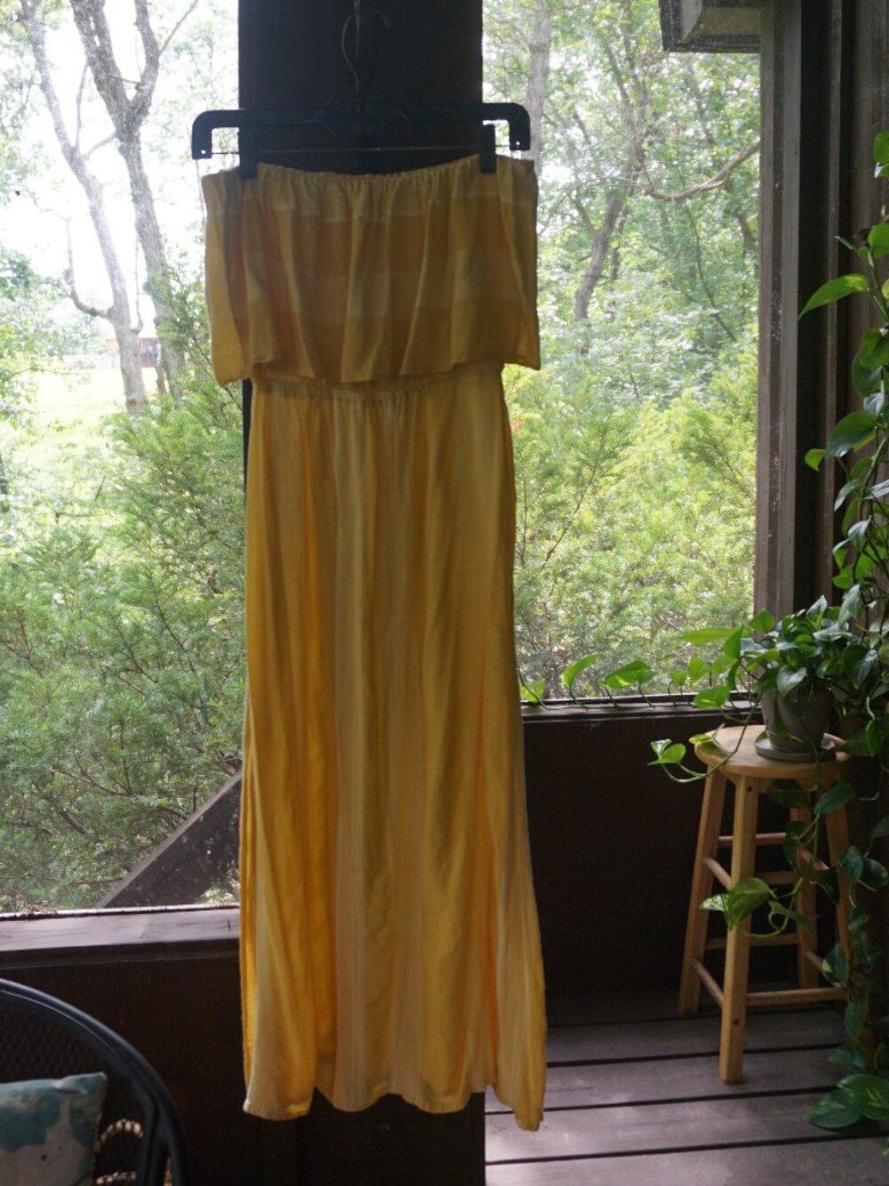 Oneill Sleeveless Bare shoulder Tube Dress Yellow Dress S Small